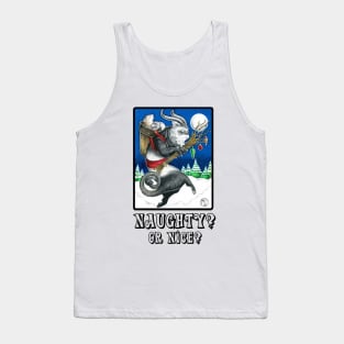 Ferret Krampus - Naughty or Nice? - Black Outlined Version Tank Top